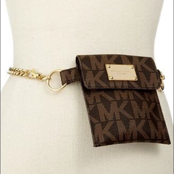 Michael Kors Accessories - MK Logo Fanny Pack w/ Gold Chain Belt, M/L